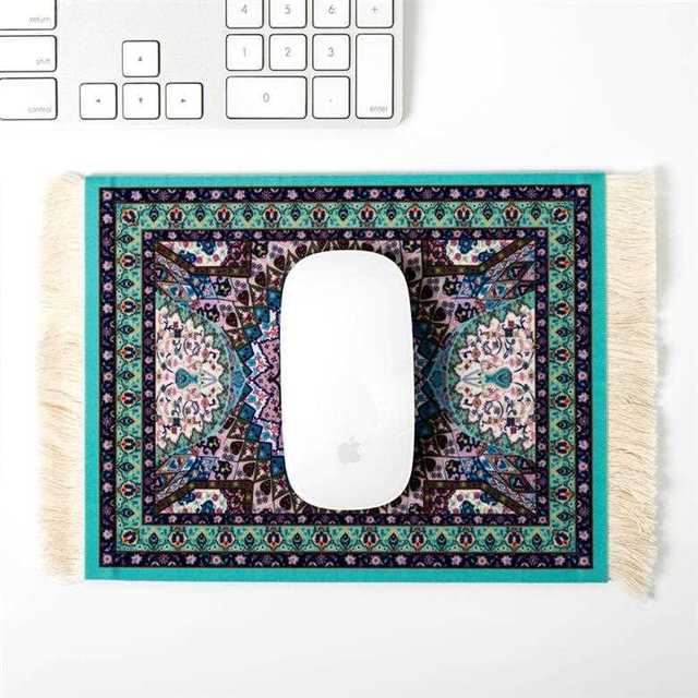 Customized Printing Persian Carpet Mousepad Rug Woven Mouse Pad with Tasell Muslim Mat with Wrist Rest Cartoon Stock