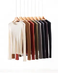 RTS 8 Farben erhältlich 12GG Kaschmir pullover Großhandel Pullover 3D Nahtloser Rippens trick pullover für Frauen