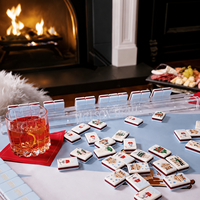 Tuiles de Mahjong Américaines Apres Mahj, Ensemble de Tuiles de Mahjong Personnalisées sur le Thème du Ski, Tuiles de Mahjong de Luxe pour Soirée de Jeu