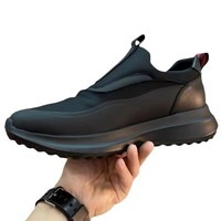 Chaussures décontractées noires simples à enfiler, de luxe, de créateur, OEM, vente en gros, baskets sportives tendance légères à bout rond et semelle souple