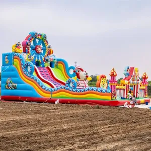 Grote Outdoor Opblaasbare Springkasteel Doolhof Springt Uitsmijter Kinderen Volwassen Leuke Stad Speeltuin Te Koop