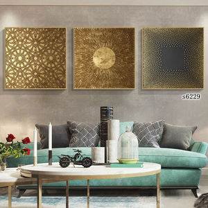 Décoration murale en gros Impression sur toile haute définition Images géométriques dorées Art contemporain Tableaux de nature morte - Product Image 3