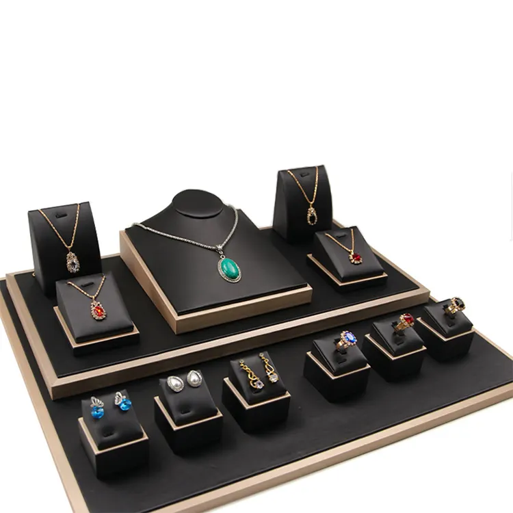 PU Leather Jewellery Stand Display Set Jewellery Display Trays Jewelry Holders Bracelet Ring Earring Display Jewelry Stand