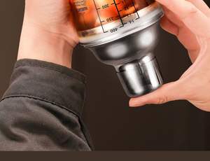 Vaso de vidrio para bebidas de <span class=keywords><strong>400</strong></span> <span class=keywords><strong>ml</strong></span> al por mayor, Copa metálica resistente a altas temperaturas, coctelera de acero inoxidable personalizada con báscula - Product Image 5