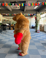 Costume de mascotte d'ours boxeur agressif, 2 m, ours boxeur gonflable, vêtements en fourrure pour hommes adultes
