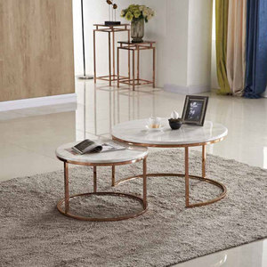 Hiện Đại Đồ nội thất phòng khách sang trọng thiết kế trung tâm bảng Set vàng khung đá cẩm thạch Đầu Bàn cà phê - Product Image 5