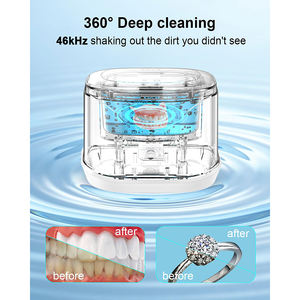 <span class=keywords><strong>Nettoyeur</strong></span> à ultrasons portable intelligent électrique haute fréquence 46 kHz avec réservoir de 220 ml pour bijoux et appareils dentaires - Product Image 3