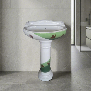 Lavabo sur pied en céramique Vinus pour projets hôteliers et de villas de luxe - Product Image 2
