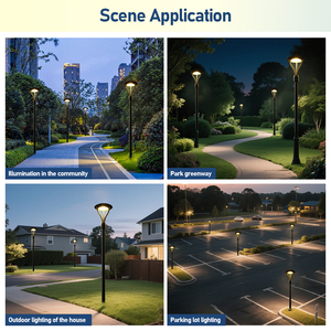 ETL Aire de stationnement <span class=keywords><strong>extérieur</strong></span> Cour LED Post Top Light Us Stock IP65 Aluminium Acier Poteau 30W 40W 60W 90W LED Lumière de jardin - Product Image 6