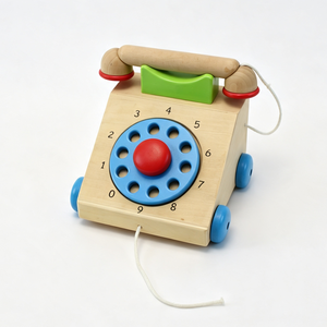 ANNA & BECK Juguete de Teléfono de Madera para Arrastrar, Teléfono Retro con Dial Giratorio para Bebés y Niños Pequeños, Aprendizaje Temprano de Números - Product Image 2