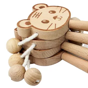 Juguete de Madera con Sonajero de Animales de Dibujos Animados, Caja de Juguetes de Construcción, Juguete para Masticar y Morder para Bebés, Venta al por Mayor - Product Image 1