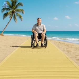 Alfombrilla de malla de poliéster personalizable, alfombrilla de acceso peatonal para silla de ruedas de playa sin arena cuadrada con logotipo personalizado, alfombrilla de acceso a la playa - Product Image 2