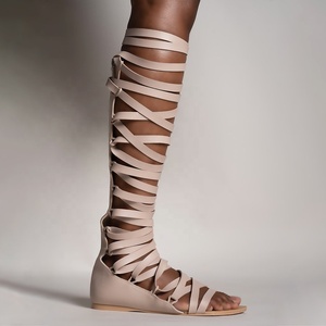 <span class=keywords><strong>Sandalias</strong></span> de <span class=keywords><strong>gladiador</strong></span> con cierre de lazo y cremallera trasera para mujer, zapatos planos de alta calidad, a la moda - Product Image 3