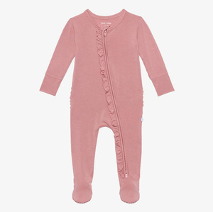 Combinaison à volants pour bébé nouveau-né, fermeture éclair, en bambou et élasthanne, manches longues, pour garçons et filles, douce et respirante - Product Image 1