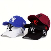 Casquette de baseball en PVC brodée de lettres NY, personnalisable avec logo, six panneaux, calotte structurée, protection solaire, vente en gros directe usine