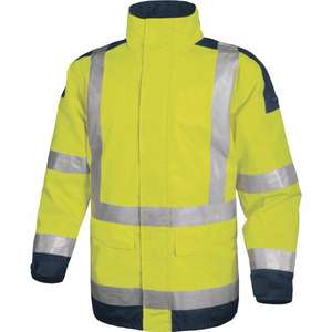 DELTA PLUS - EASYVJMXG Parka de alta visibilidad de poliéster con revestimiento de poliuretano fluorescente amarillo-azul marino, ROPA DE TRABAJO, 2017 - Product Image 1