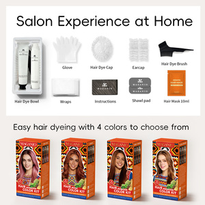 Kit de coloration capillaire permanente MAGANIO à faible teneur en ammoniaque, crème colorante pour cheveux de salon, couverture complète des cheveux gris, vente en gros - Product Image 2