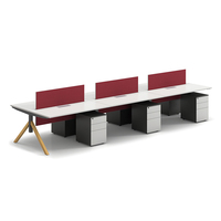 Poste de travail modulaire extensible en bois massif pour bureau, hospital ou personnel, avec cloisons pour ordinateurs portables