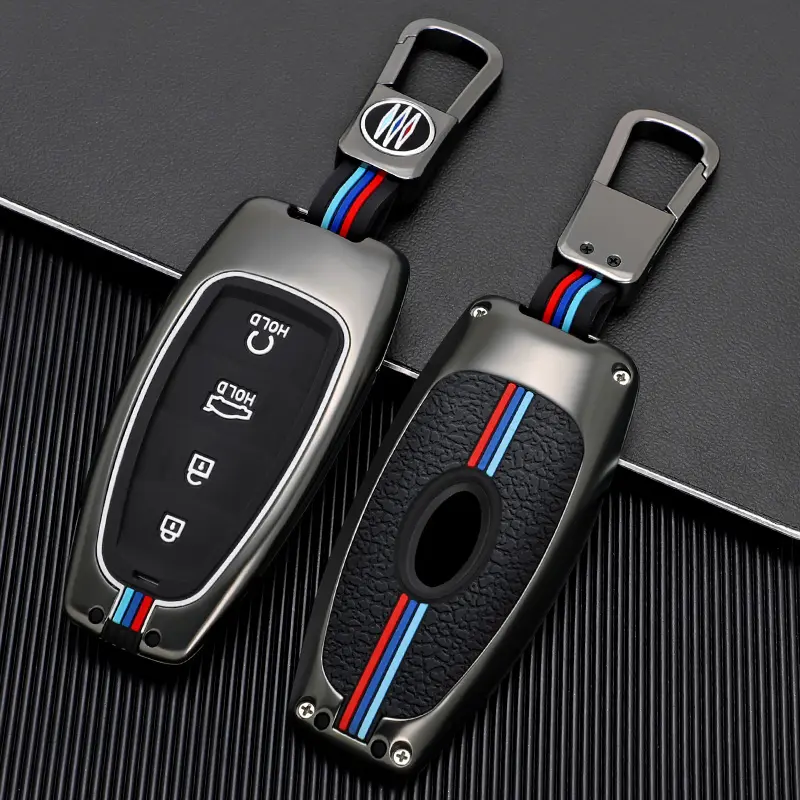 Auto-Accessoires Zink Legering Autosleutel Cover Siliconen Full Protection Smart Key Shell Case Geschikt Voor Hyundai