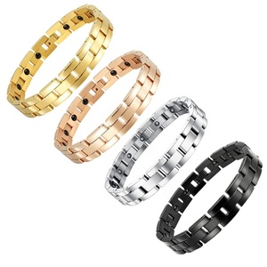 Pulsera Magnética de Acero Inoxidable con Baño al Vacío, Anti-Radiación, Anti-Fatiga, con Piedra Negra, de Moda y Alta Venta - Product Image 1
