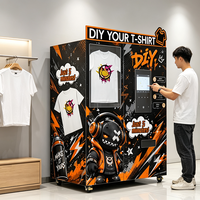 Máquina expendedora de impresión de camisetas de autoservicio, máquina expendedora de impresión de ropa con sistema de dibujo inteligente con IA para complejos turísticos