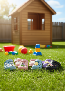 Zoccoli per bambini con spille animate, taglia 19, scarpe estive per ragazze, materiale EVA, modello slip-on, design a cartoni animati - Product Image 2