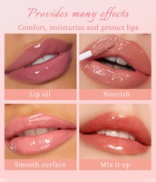 Huile repulpante pour les lèvres au peptide et à la cerise, avec logo personnalisé, capuchon blanc, hydratante, fini miroir, à l'huile de jojoba, format voyage portable 3ml