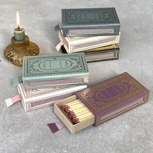 Custom Logo Long Wooden Matches In Paper Box Safety Candle Matchsticks Decorative Matches