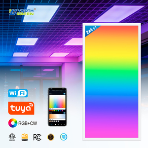 Pannello Luminoso <span class=keywords><strong>LED</strong></span> Smart Tuya Control 48w+12w RGBCW Retroilluminato, AC120v-277v, 2x4 Ft, da Incasso/Sospeso, Pannello <span class=keywords><strong>LED</strong></span> Piatto per Soffitto - Product Image 1