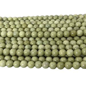 Perline di agata di Alashan naturale Avocado diaspro di <span class=keywords><strong>pietra</strong></span> rotonda di pietre preziose sciolte per la creazione di gioielli fai da te creazione di arte braccialetto collana - Product Image 5