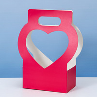Boîte cadeau portable en forme de cœur avec logo personnalisé, en carton blanc, avec poignée, pour la fête des mères, les mariages, les anniversaires, les fêtes