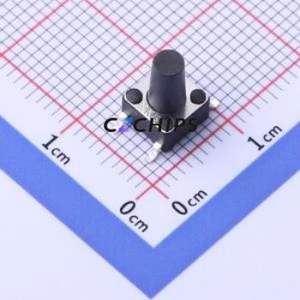 TS-1102SD-C-L-B Tactile Switch SMD-4P,6x6mm Switch Single Pole Single Throw Round Button 2.6N Vertical Mount - Product Image 1