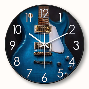 Horloge murale silencieuse personnalisable <span class=keywords><strong>de</strong></span> 12 pouces pour guitare et <span class=keywords><strong>basse</strong></span>, affichage d'aiguilles <span class=keywords><strong>de</strong></span> style antique moderne pour salles <span class=keywords><strong>de</strong></span> musique pour la rentrée scolaire - Product Image 1