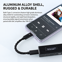 Câble de liaison décodeur USB-C vers USB-C TRN pour audiophiles, adaptateur audio numérique 8 brins plaqué argent avec boîtier en métal aluminium