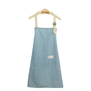 Tablier en coton et lin rayé, résistant à l'huile, pour la cuisine, les travaux ménagers, usage quotidien - Product Image 1