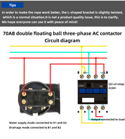 Commutateur à flotteur à double boule durable 70AB contacteur de contrôleur alimentation manuelle OEM personnalisable pour la détection du niveau d'eau/liquide