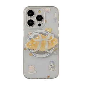 เคสโทรศัพท์แบบแม่เหล็ก Bow Croissant สีฟ้านม ดีไซน์แฟชั่น ป้องกันการกระแทก สำหรับ iPhone 14 15 16 17 Pro Max สำหรับผู้หญิง - Product Image 5