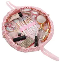 Cosmetic Bag Round Velvet Soft Makeup Bag Drawstring Rabbit Ear Travel Make  Up Organizer Female Toiletry Beauty Storage for Gift