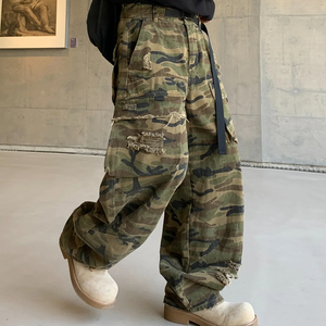 MC BUILD Produttore di <span class=keywords><strong>Jeans</strong></span> Personalizzati Design con Grandi Tasche Camouflage <span class=keywords><strong>Jeans</strong></span> Cargo Baggy in Denim Grezzo di Alta Qualità - Product Image 5