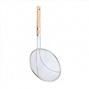 High Quality Stainless Steel <b>Kitchen</b> Cooking <b>Gadgets</b> Mesh Strainer with Wooden Handle Food & Colander - Product Image 1