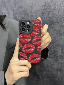 Moda Nuevo estilo a prueba de golpes Cute Lady <span class=keywords><strong>Kiss</strong></span> Lips Design Clear PC TPU Phone Case para iPhone - Product Image 4