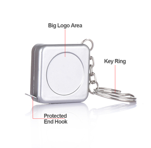 Tùy Chỉnh Nhỏ Mini Bạc Vuông 1M Mini Băng Thép Đo Với Keychain - Product Image 6