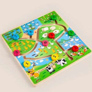 QINGTANG – jeu de correspondance de nombres en bois, Puzzle coulissant, planche labyrinthe, jouet - Product Image 1