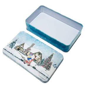 Contenedor de hojalata personalizado de fábrica, lata de Metal Rectangular, caja de lata pequeña de Chocolate para Navidad - Product Image 4