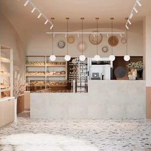 ออกแบบตู้โชว์ร้านเบเกอรี่ไม้แบบกำหนดเอง ตู้โชว์เบเกอรี่ทันสมัย เคาน์เตอร์ร้านกาแฟแบบกำหนดเอง - Product Image 1