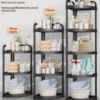 Étagère de rangement triangulaire multifonctionnelle pour salle de bain, en plastique PP, minimaliste, 5 niveaux, type sur pied