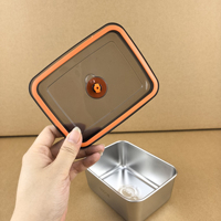 Boîte à lunch réutilisable en acier inoxydable 304, hermétique, compatible micro-ondes, portable, empilable, avec graduations quantitatives pour la perte de poids