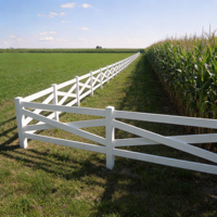 Kit de clôture de ranch en PVC blanc avec poteaux et rails en vinyle, portail d'entrée, barres transversales en X, pour enclos à chevaux, décoratif pour manoir, arène et ferme