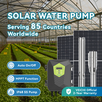 VEICHI Fabrik preis Gleichstrom betriebene 2 PS 60m Kopf Bomba De Agua Mppt Controller Tauch brunnen Solar wasserpumpe für die Landwirtschaft