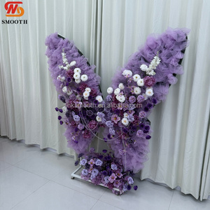 NEW Glamorous Big Purple Plum Floral Butterfly Backdrop Romantic <b>Wedding</b> Entrance <b>Prop</b> Purple Theme <b>Wedding</b> Arch - Product Image 3